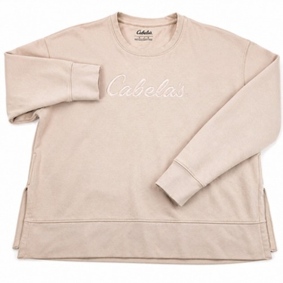 Cabela's Other - Cabelas Fleece Pullover Sweatshirt Mens Large Beige Crew Neck Outdoor